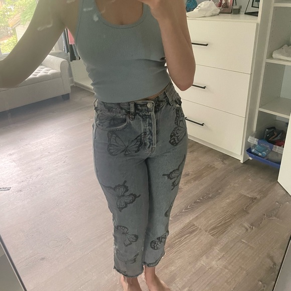 PacSun Eco Butterfly High Waisted Straight Leg Jeans - Picture 8 of 8